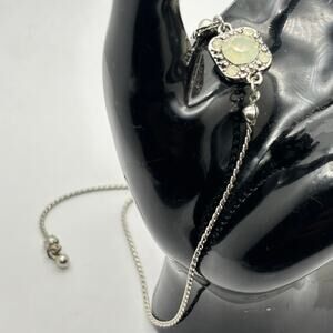Vintage Silver Crystal Anklet